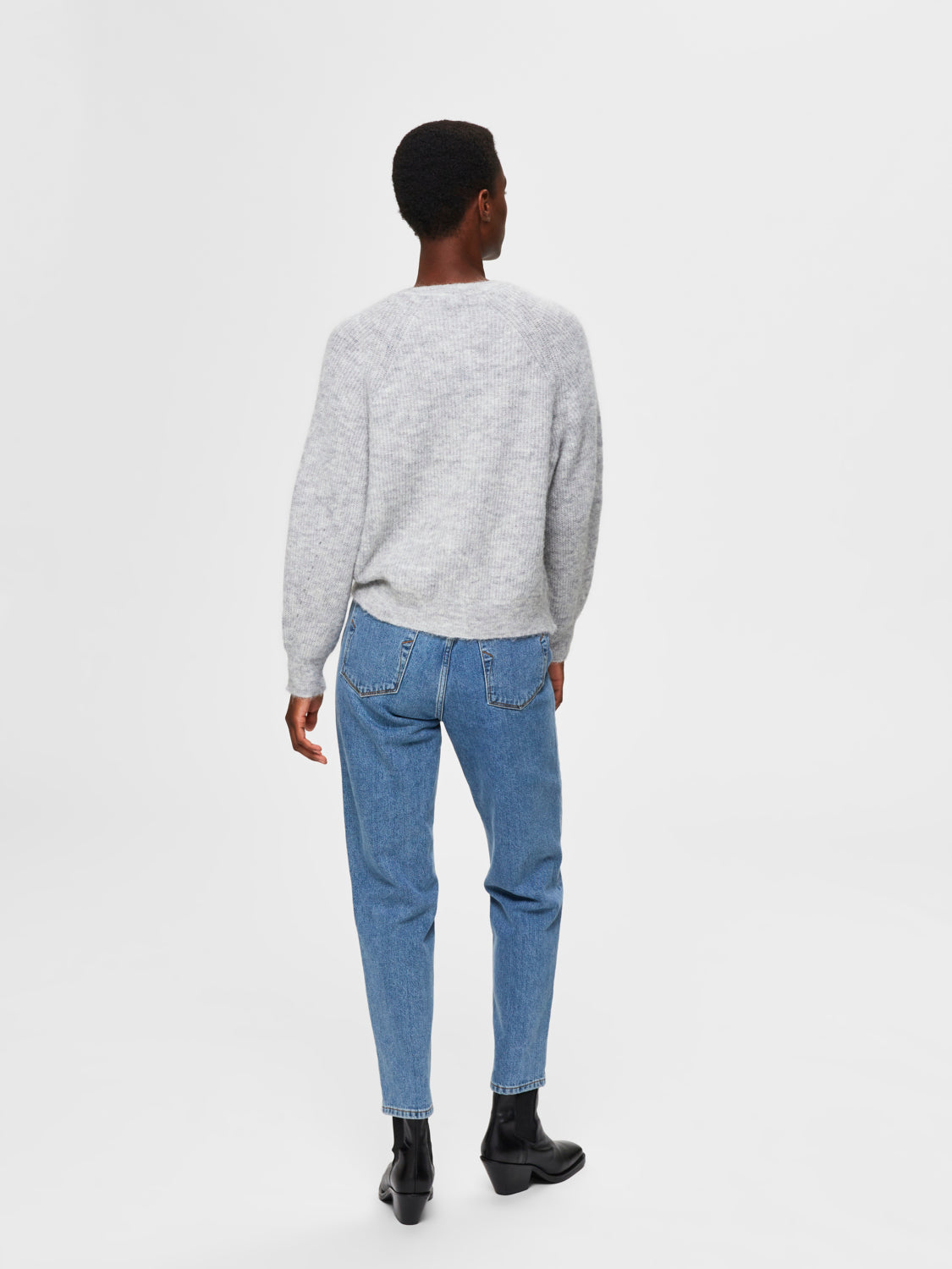 Lulu kort ullcardigan - Grå